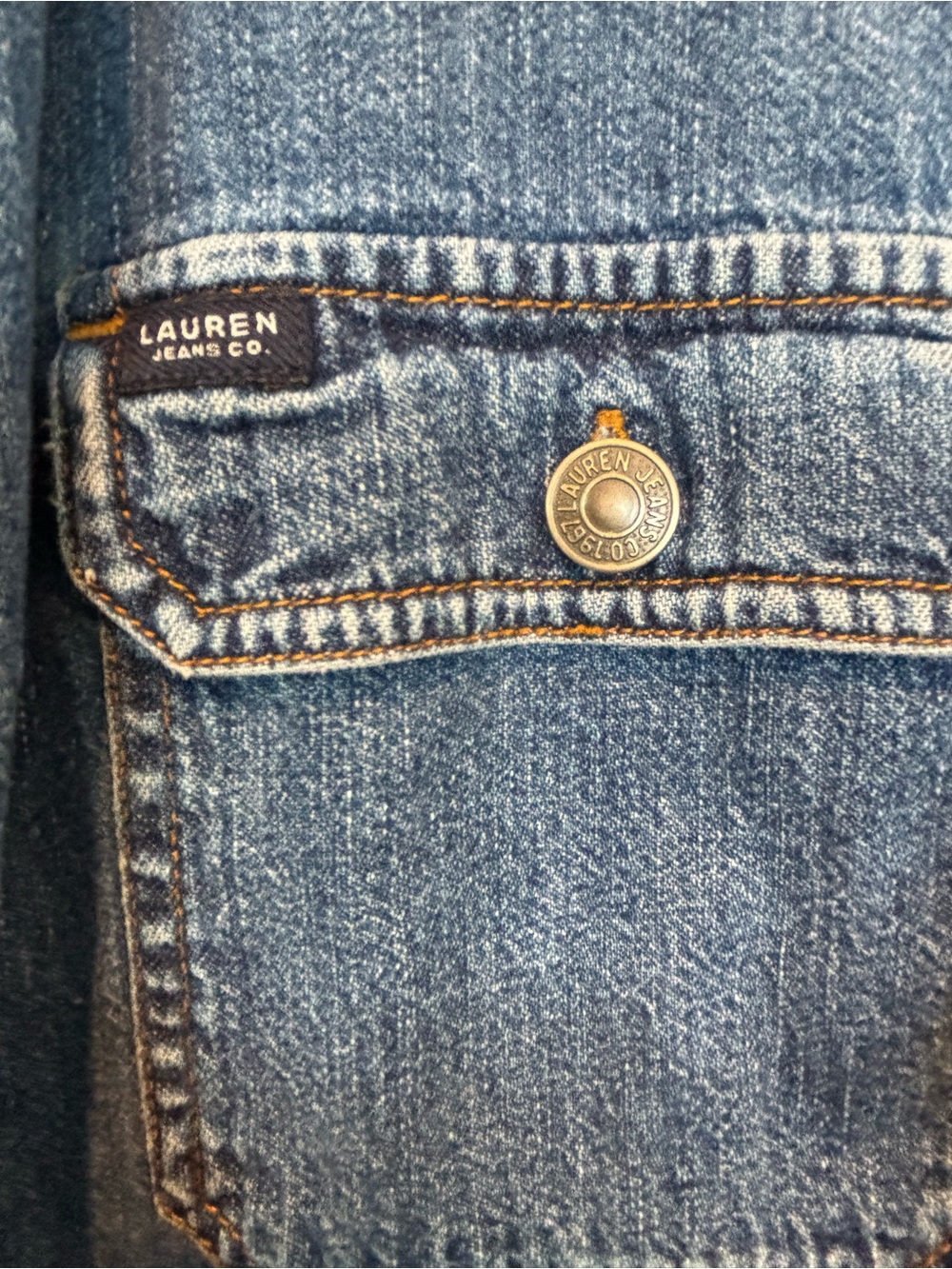 Ralph Lauren Lauren Jeans Co. Denim Shirt Jacket/ - Blue - Picture 3 of 4